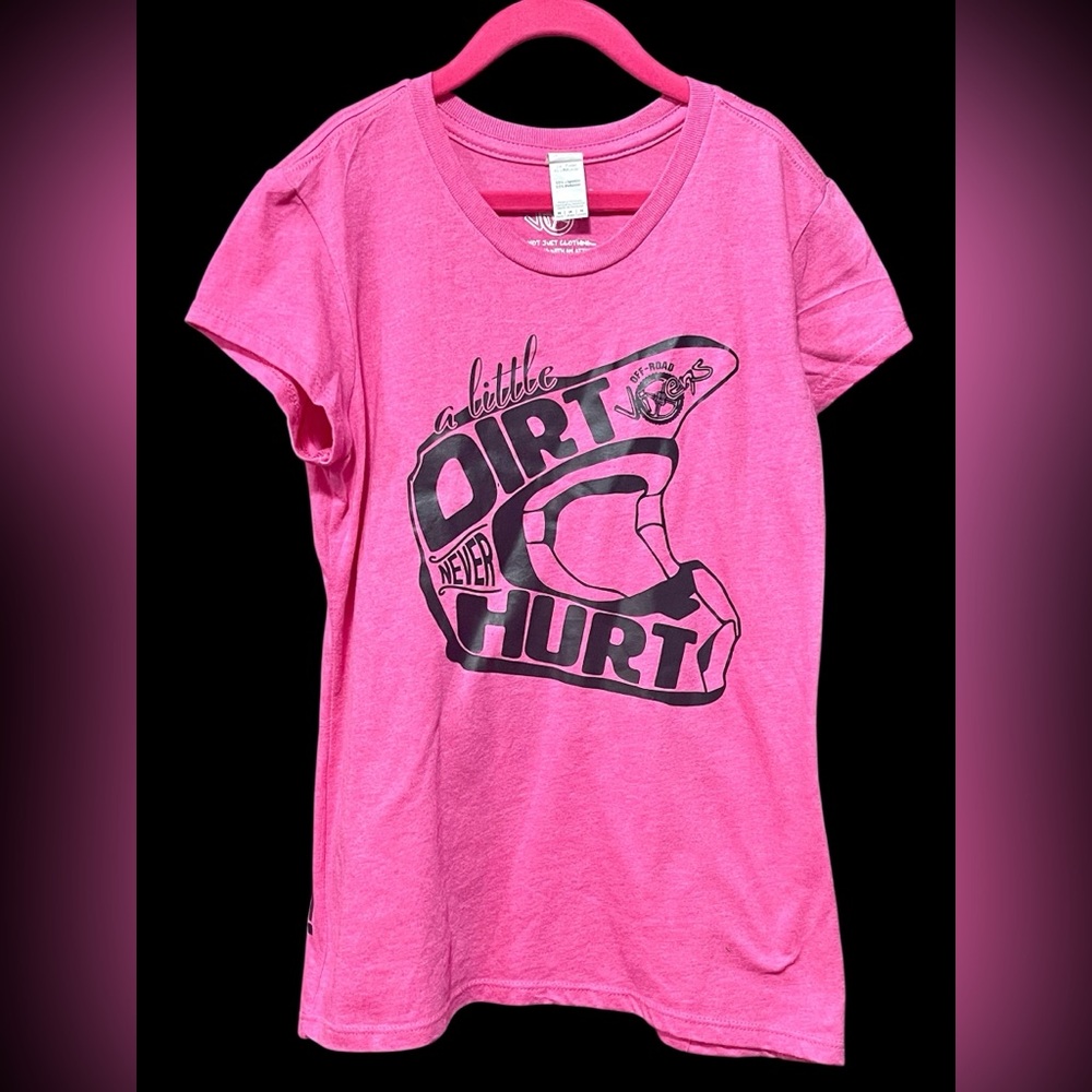 Girls 10/12 off road vixen pink motorcycle dirt bike riding Tee